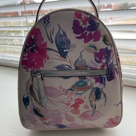 New Guess Pink Floral Mini Backpack - Picture 4 of 11